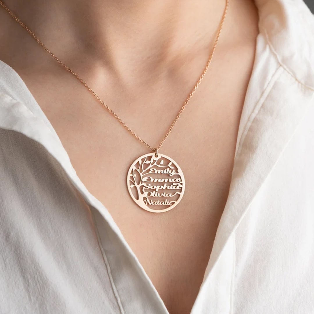 Family Tree Arabic Name Necklace