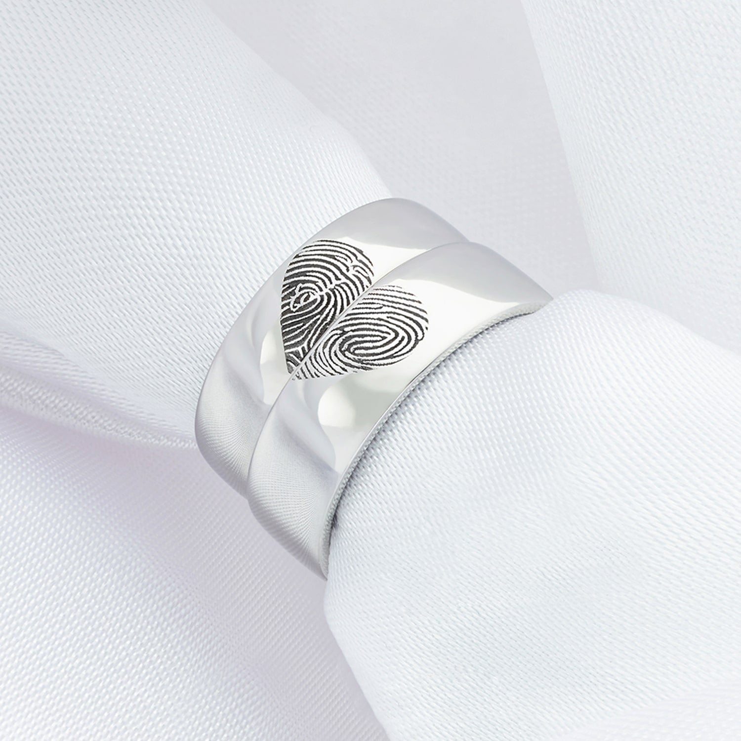 Personalised Fingerprint Couple Ring