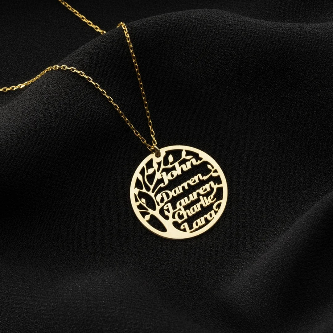 Family Tree Arabic Name Necklace