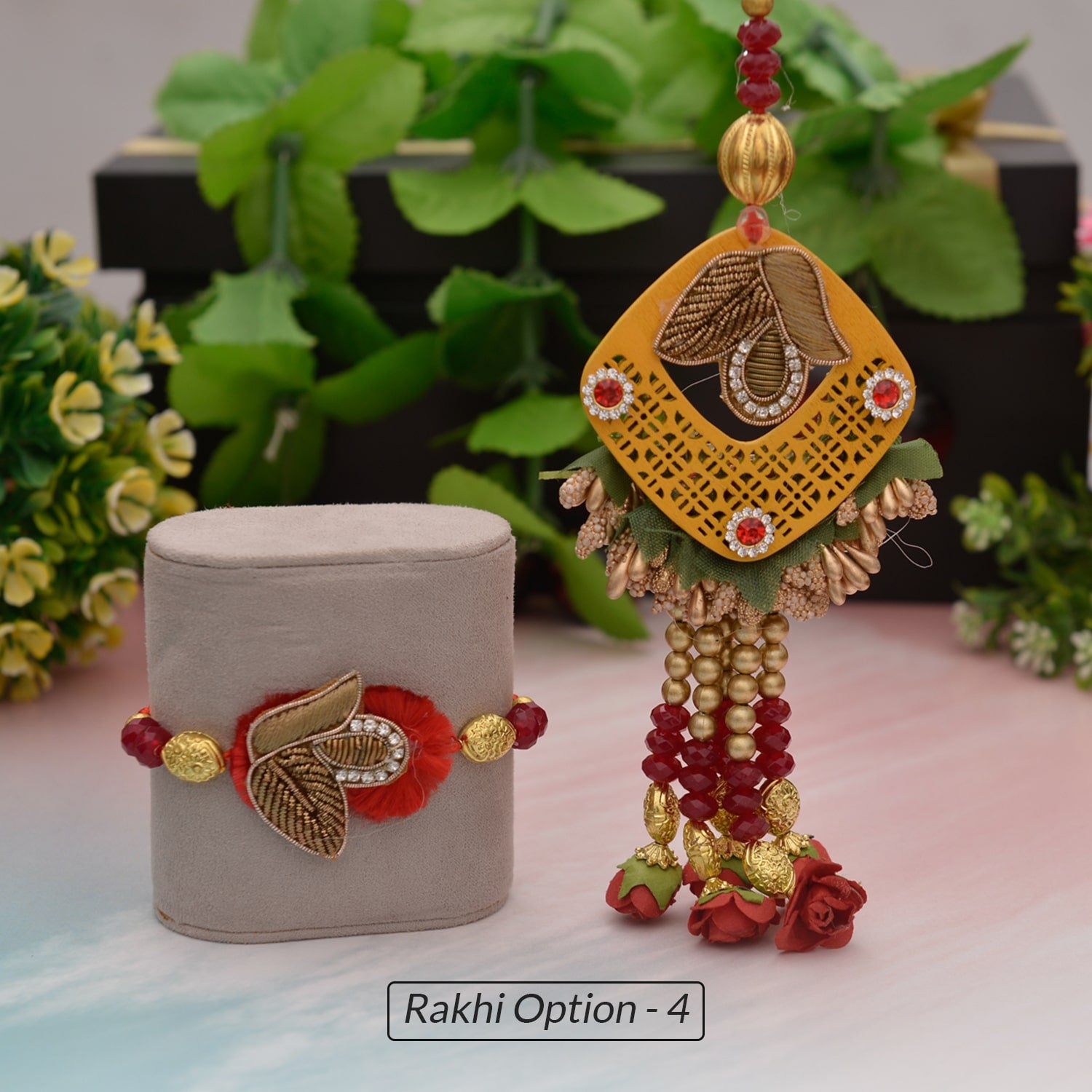 Delectable Sweets Rakhi Combo For Brother And Bhabhi