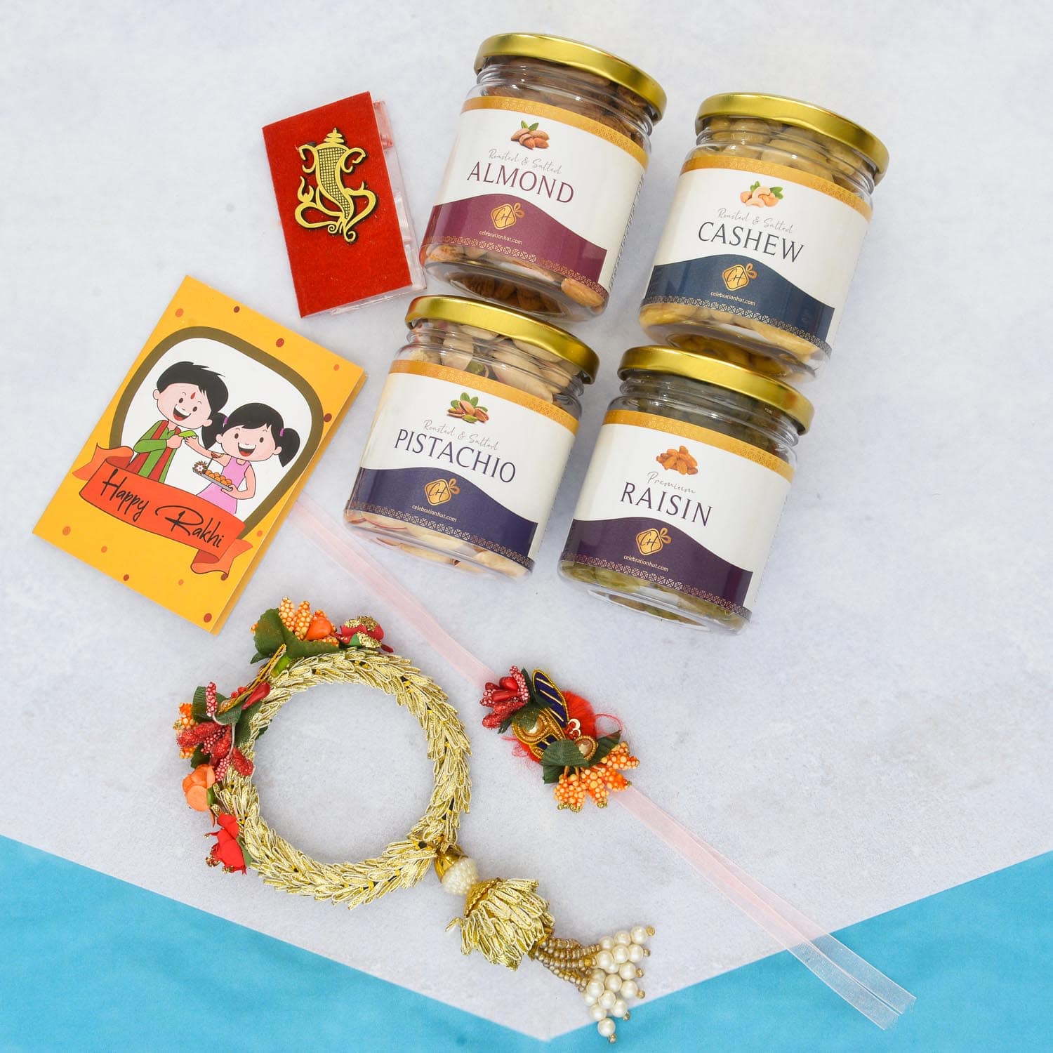 Dazzlling Florar Rakhi Hamper For Brother And Bhabhi