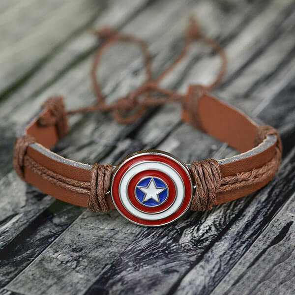 Captain America Leather Bracelet Rakhi With Cadbury Celebration
