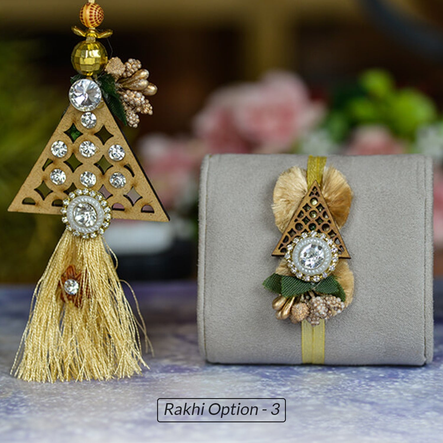 Dazzlling Florar Rakhi Hamper For Brother And Bhabhi