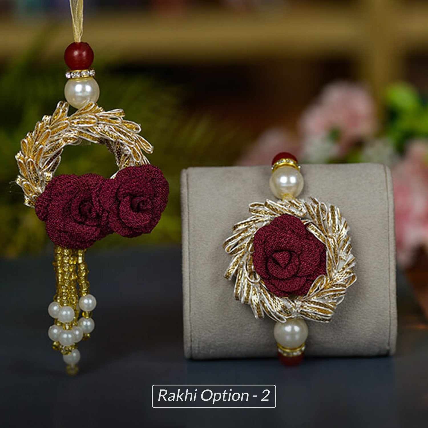 Dazzlling Florar Rakhi Hamper For Brother And Bhabhi