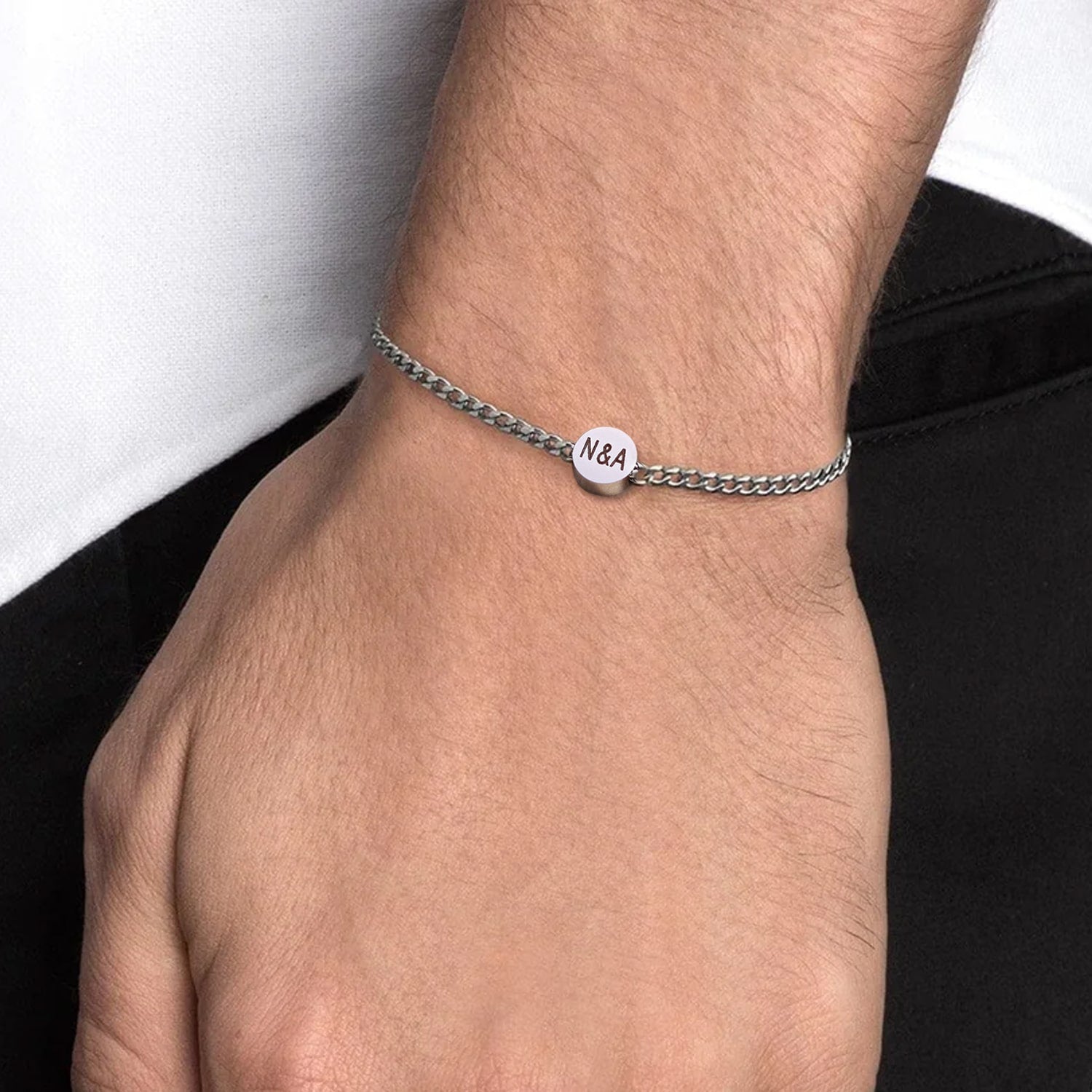 Initial Chain Bracelet for Men